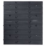 Vidaxl kit de bacs de stockage et panneaux muraux 136pcs rouge et noir