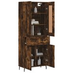 vidaXL Buffet haut Chêne fumé 69 5x34x180 cm Bois d'ingénierie