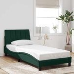 vidaXL Cadre de lit sans matelas Hanko vert foncé 90x200 cm velours