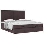 VidaXL Cadre de lit ottoman avec matelas marron foncé 180x200 cm tissu