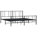 vidaXL Cadre de lit métal sans matelas avec pied de lit noir 193x203cm