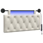 vidaXL Tête de lit suspendue Crème Velours