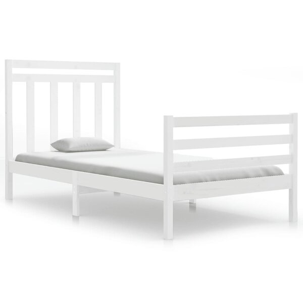 vidaXL Cadre de lit Blanc Bois massif 100x200 cm