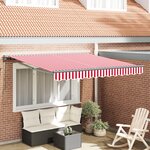 vidaXL Auvent Rétractable Rayure rouge et blanche 300x250 cm