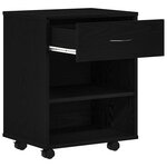 vidaXL Meuble de rangement avec roue Chêne noir 46 x 36 x 59 cm