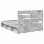 vidaXL Cadre de lit Béton 140 x 200 cm Bois de pin massif