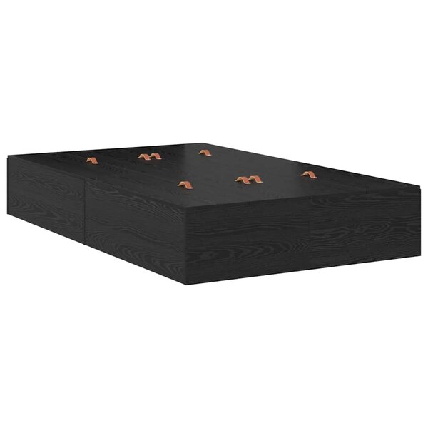 vidaXL Cadre de lit avec rangement Chêne noir 120 x 200 cm