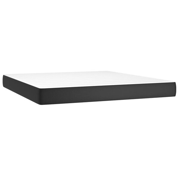 vidaXL Matelas de lit à ressorts ensachés fermeté moyenne Noir 180x200x20cm Similicuir