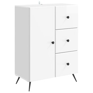 vidaXL Buffet Blanc brillant 66 x 34 5 x 90 cm Bois d'ingénierie
