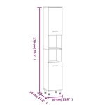 vidaXL Armoire de bain Chêne fumé 30x30x179 cm Bois d'ingénierie