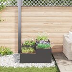 Jardinère vidaXL 100x100x48 cm en acier noir