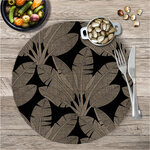 Set de table rond tropical noir
