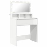 vidaXL Tables de maquillage pour chambre avec tiroir Blanc brillant