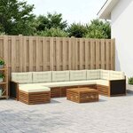 vidaXL Ensemble de canapés d'extérieur 8 Pièces Naturel et Crème
