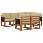 vidaXL Ensemble de canapés d'extérieur 7 Pièces Naturel et Beige