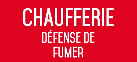 Autocollant vinyl - Chaufferie défense de fumer - L.200 x H.100 mm UTTSCHEID