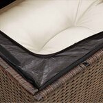 vidaXL Chaise de jardin sans accoudoirs avec coussins marron rotin
