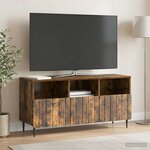 vidaXL Meuble TV Chêne fumé 102 x 34 5 x 50 cm Bois d'ingénierie