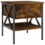 vidaXL Tables de chevet 2 Pièces chêne fumé 40x42x45 cm bois d’ingénierie