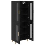 vidaXL Haut Armoire Chêne noir 69 5 x 34 x 180 cm Bois d'ingénierie