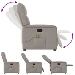 vidaXL Fauteuil de massage inclinable Taupe Tissu