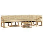 vidaXL Ensemble de canapés d'extérieur 7 Pièces Blanc et Beige