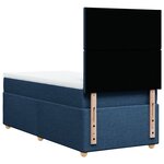 vidaXL Sommier à lattes de lit avec matelas Bleu 90x200 cm Tissu