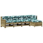 vidaXL Salon de jardin 5 Pièces avec coussins bois de pin imprégné