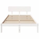 vidaXL Cadre de lit Blanc 135 x 190 cm Bois massif en pin