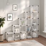 vidaXL Cubes de rangement 15 Pièces avec portes Transparent PP