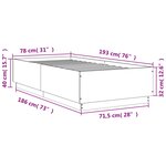 vidaXL Cadre de lit avec lumières LED noir 75x190 cm bois d'ingénierie