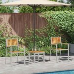 vidaXL Ensemble de salle à manger pour jardin 3 Pièces Marron Teck massif