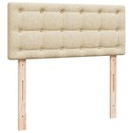vidaXL Sommier à lattes de lit avec matelas Crème 120x200 cm Tissu
