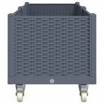 vidaXL Jardinière à roulettes gris 160x50x54 cm PP