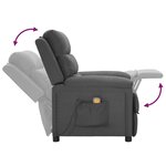vidaXL Fauteuil de massage Gris foncé Tissu