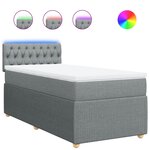 vidaXL Sommier à lattes de lit avec matelas Gris clair 100x200cm Tissu