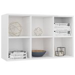 vidaXL Bibliothèque/buffet blanc brillant 66x30x98cm bois d'ingénierie