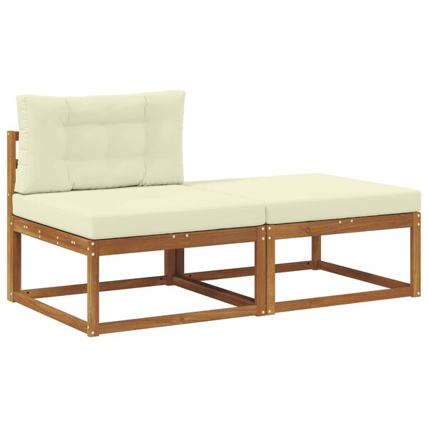 vidaXL Unité de canapé sectionnel avec coussin 2 Pièce Naturel