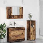 vidaXL Ensemble de mobilier de salle de bain 3 Pièces Bois ancien