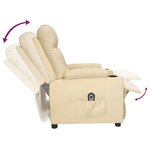vidaXL Fauteuil inclinable électrique Crème Tissu