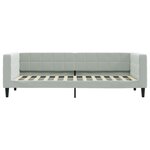 vidaXL Lit de jour avec gigogne et tiroirs gris clair 90x200cm velours