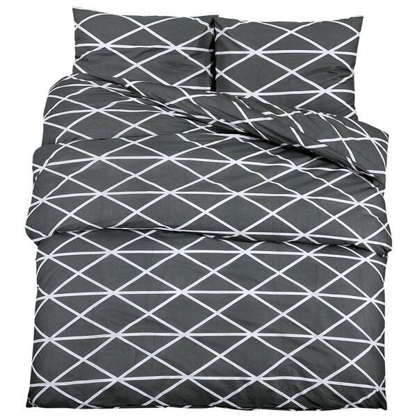 vidaXL Ensemble de housse de couette Gris 140x200 cm Coton