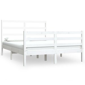 vidaXL Cadre de lit sans matelas blanc bois de pin massif 140x190 cm