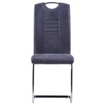 vidaXL Chaises à manger cantilever lot de 2 gris similicuir daim