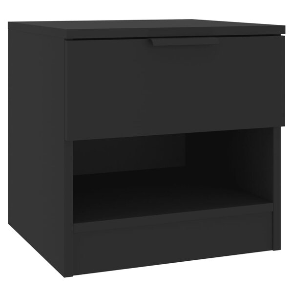 vidaXL Table de chevet Noir Bois d'ingénierie