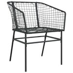 vidaXL Ensemble de salle à manger pour jardin 7 Pièces Noir polyrotin