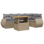 vidaXL Salon de jardin avec coussins 6 Pièces beige résine tressée
