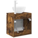 vidaXL Vanité de lavabo mural Chêne fumé 49 5 x 41 x 64 5 cm