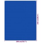 vidaXL Tapis de tente 250x200 cm Bleu PEHD