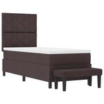 vidaXL Lit à ressorts avec matelas Marron foncé 80 x 200 cm tissu